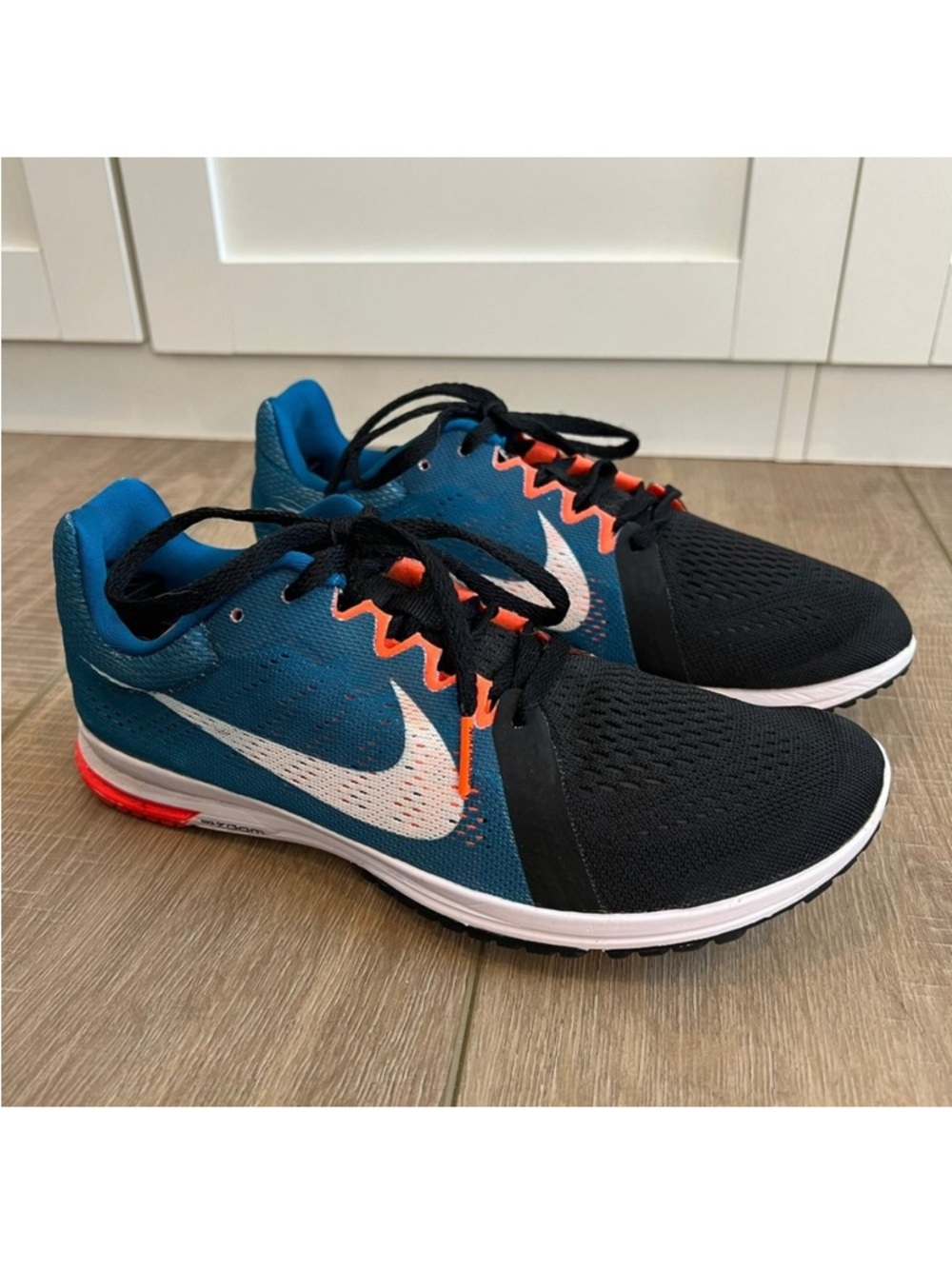 Nike Zoom‎ Streak 6 Mens 6.5 Blue Black Running Racing Shoes 819038-301